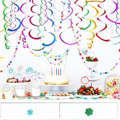 6PCS Birthday Wedding Hanging Spiral Party Decoration Supplies Ceiling Pendant Swirls