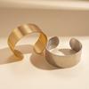 Heavy Industry Stainless Steel Geometric Round Texture Opening Bracelet Metal Feeling Jewelry