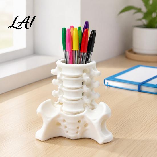 Unique Office Accessories Simulated Spine Pen Desktop Organizer Skeleton Holder Creative Durable Novelty Container PLA 3D Printed Anatomy