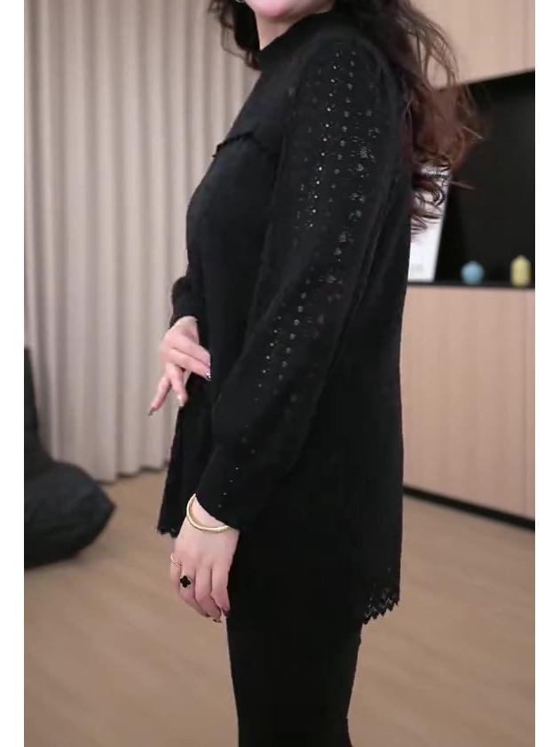 Spring Lace Blouse - High-End Light Luxury Loose Fit for Plus Size Women