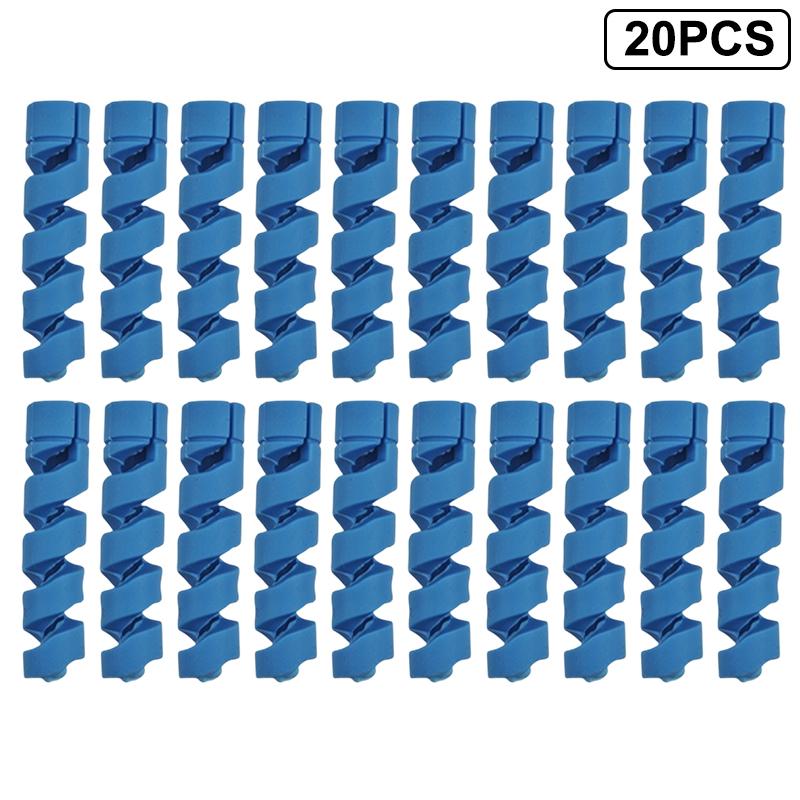 20PCS Spiral Silicone Cable Saver Cover for USB Wire Durable Cord Protector Winder Prevents Breakage for Computer Desk Use