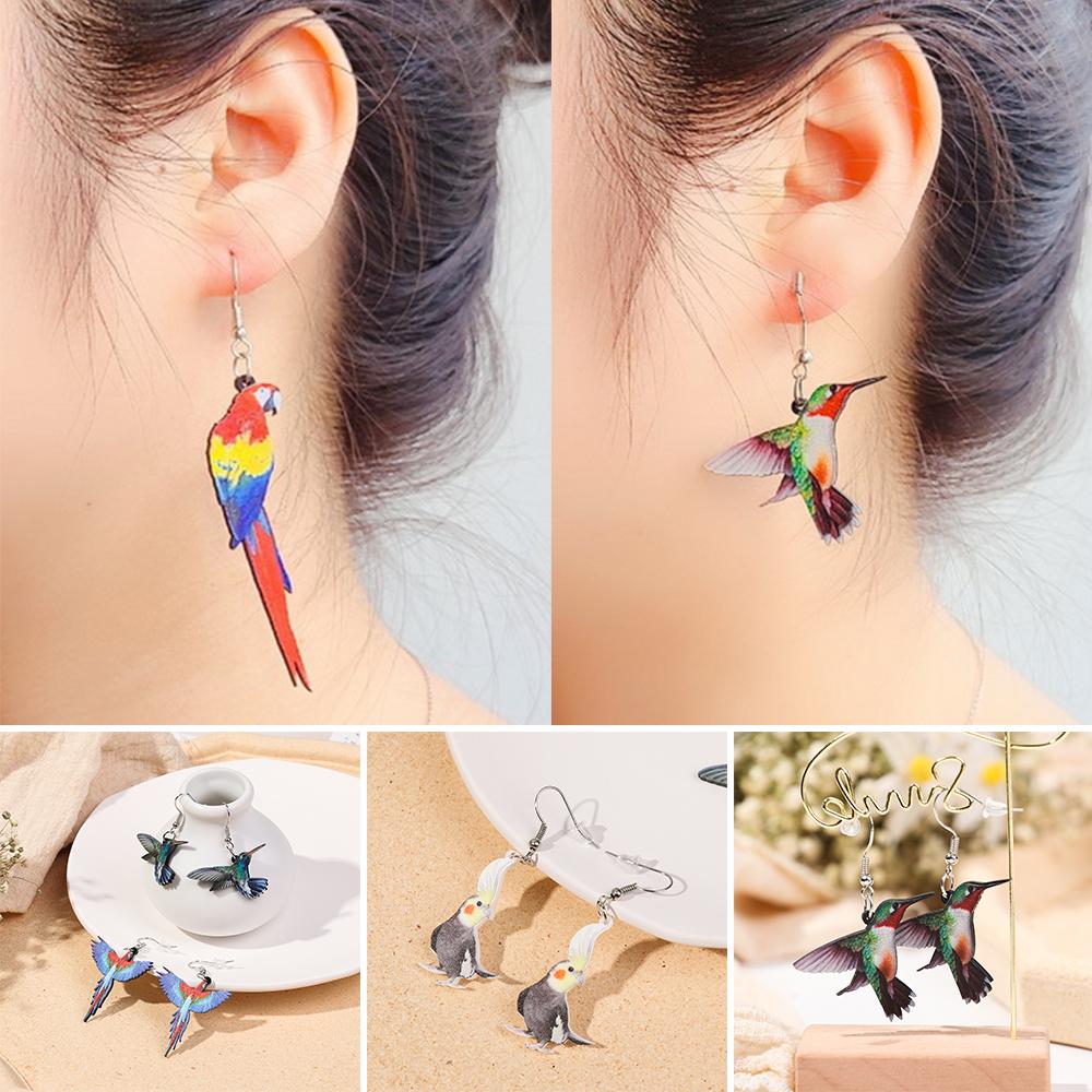 Fashion Acrylic Parrot Animal Jewelry Eardrop Bird Earrings Earbob