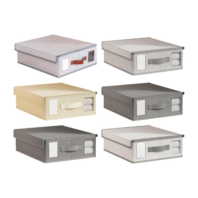 Spacious Bed Sheet Storage Container Nonwoven Materials Dustproof Cover Bedding Organiser With Detachable Lid