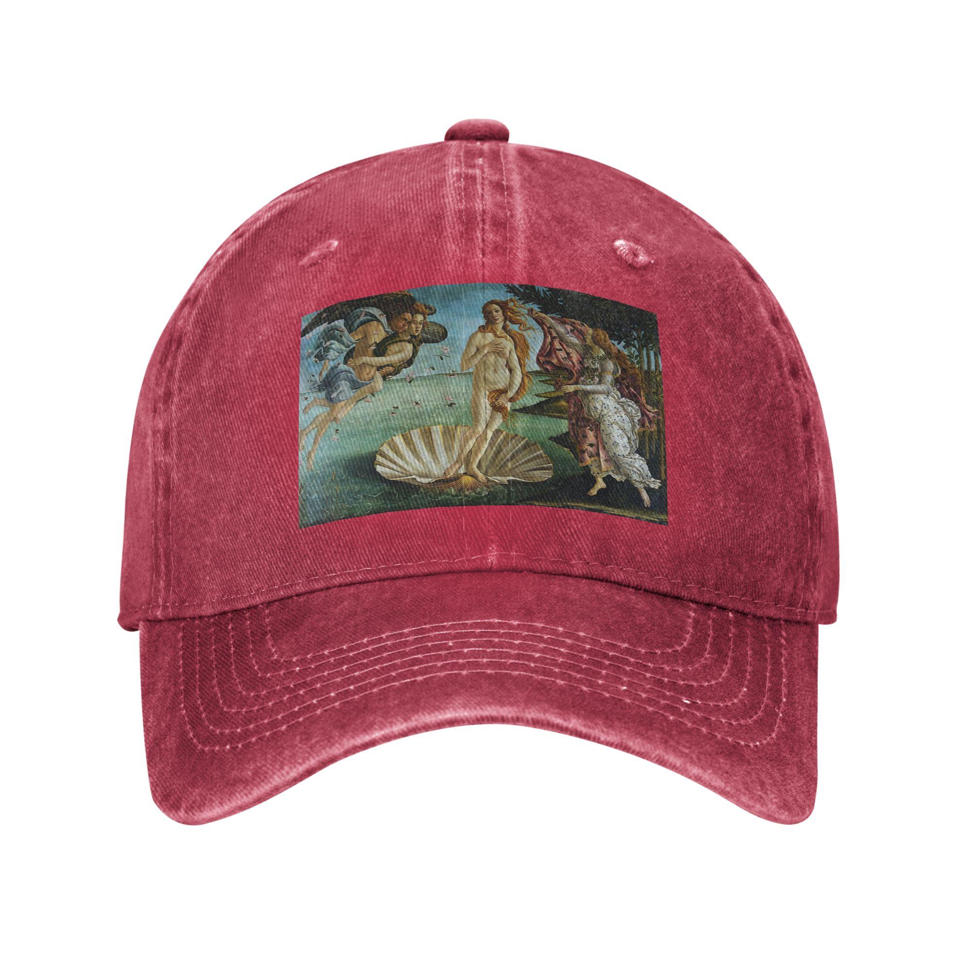 Unisex Baseball Hats The Birth of Venus by Sandro Botticelli (1486) Denim Streetwear Baseball Caps Hip Hop Cap Casquette One Size