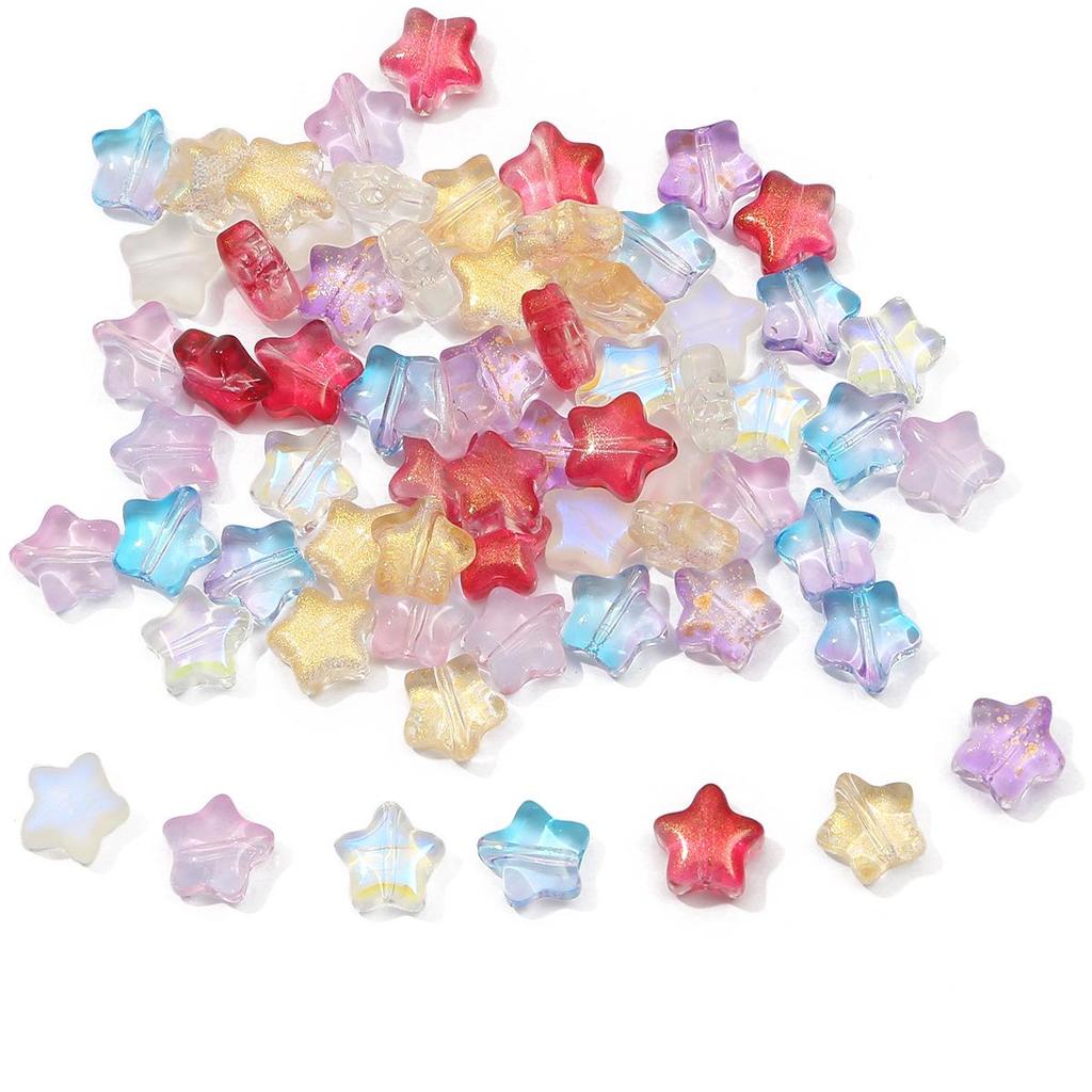 10-Piece Pentagram & Heart-Shaped Beads Set for DIY Necklaces & Bracelets