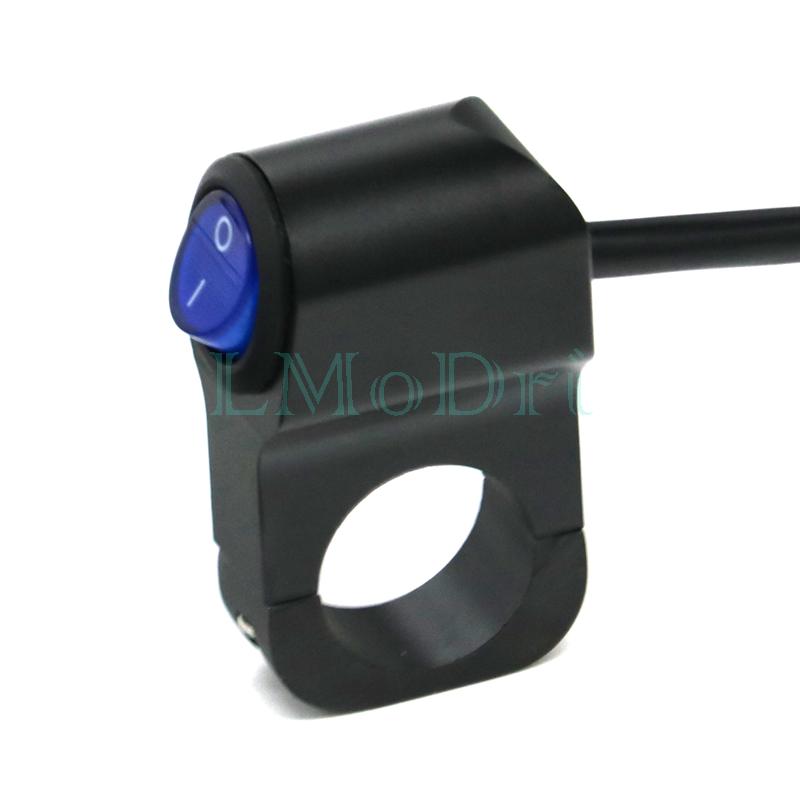 LMoDri 12v Motorcycle Switches LED Indicator Aluminium Alloy 7/8" 22mm Handlebar Switch For Fog Spot Light Headlight On