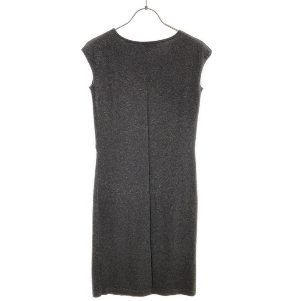 Max Mara Studio Silk Blend No Sleeve Knit One Piece S Gray Women Used