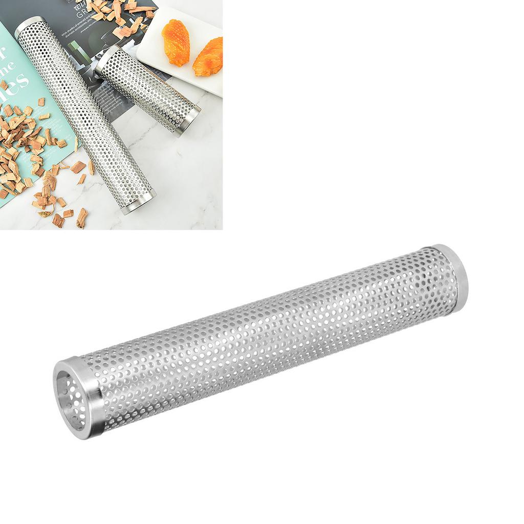 Smoker Box Cylindrical Detachable Large Capacity Fruit Wood BBQ   Smoker Tube for Outdoor Camping