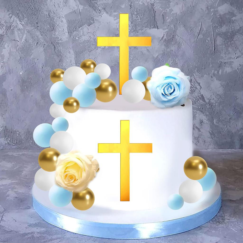 Decorazione Torta Battesimo Blu Decorazione Torta Croce Decorazione Torta Bambino Maschio Bomboniere Festa Battesimo Articoli per Festa Battesimo