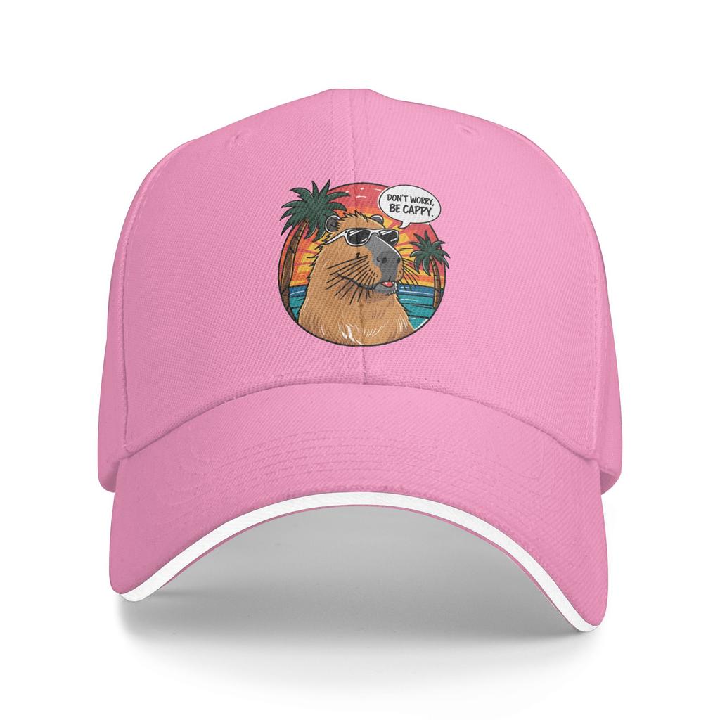 Capybara Dont worry Be Cappy Casual Baseball Cap Summer  Trucker Hat Tennis Skate Hip Hop Hats Women Men y2k Cool Baseball Caps