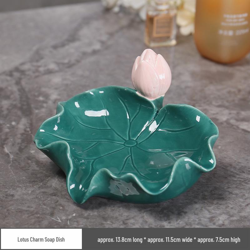 Tulip Ornament No-Punch Drain Soap Dish - High-End Bathroom Holder