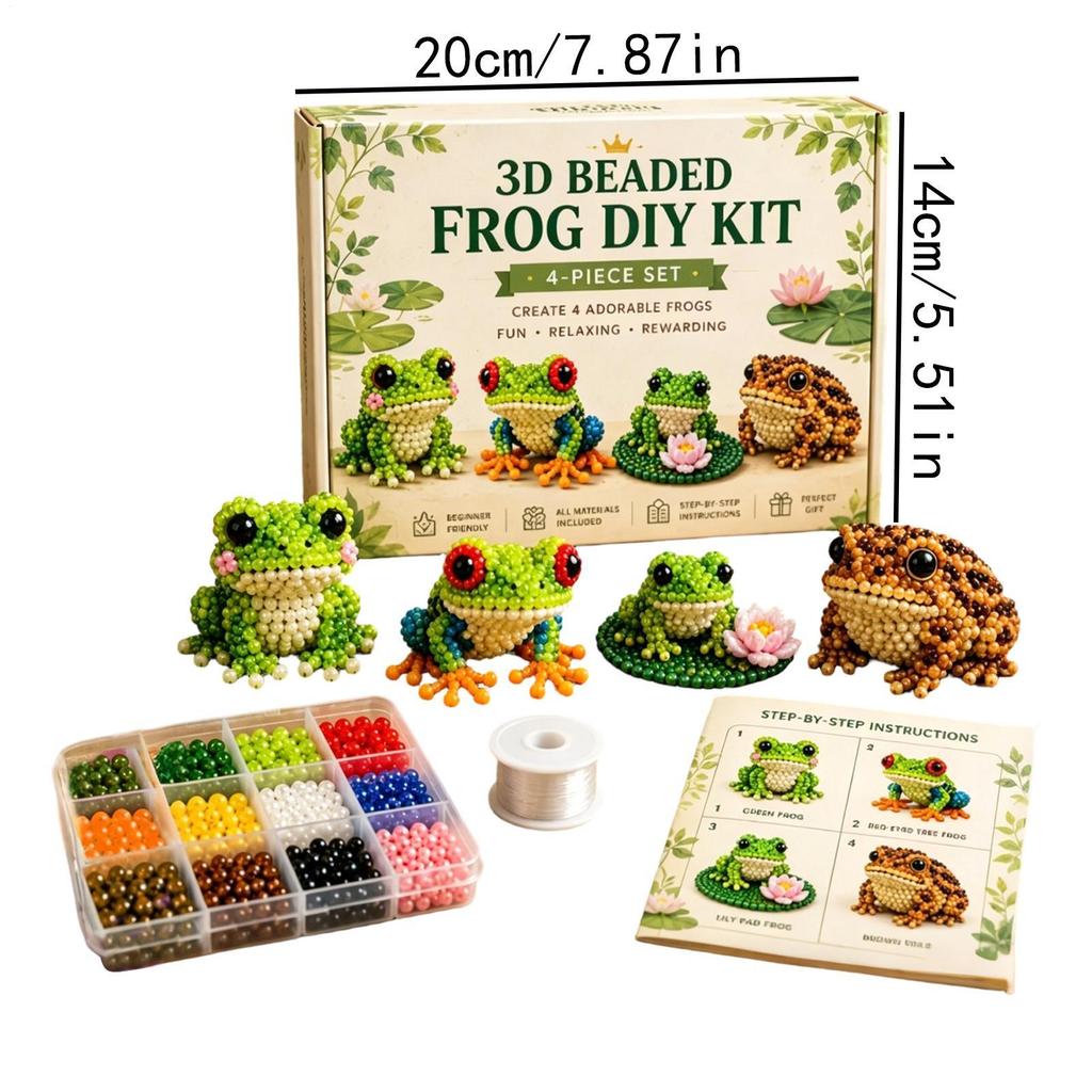 Bead Making Kit DIY Cute Craft Supplies 3D Animal Decor With Instructions For Kids Boys Girls Beginners Birthday Party Holiday
