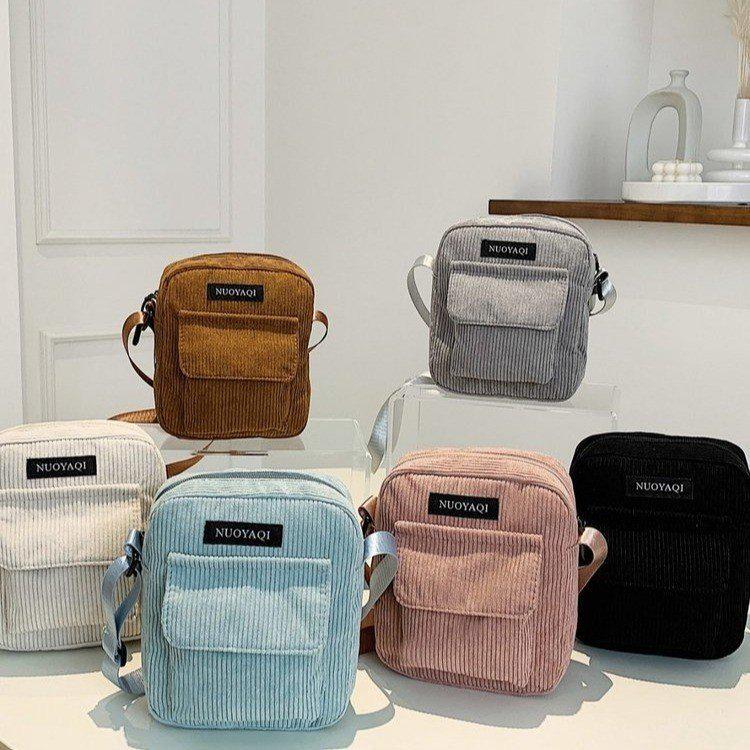 Women's Corduroy Crossbody Bag - Casual & Fashionable Canvas Shoulder Bag