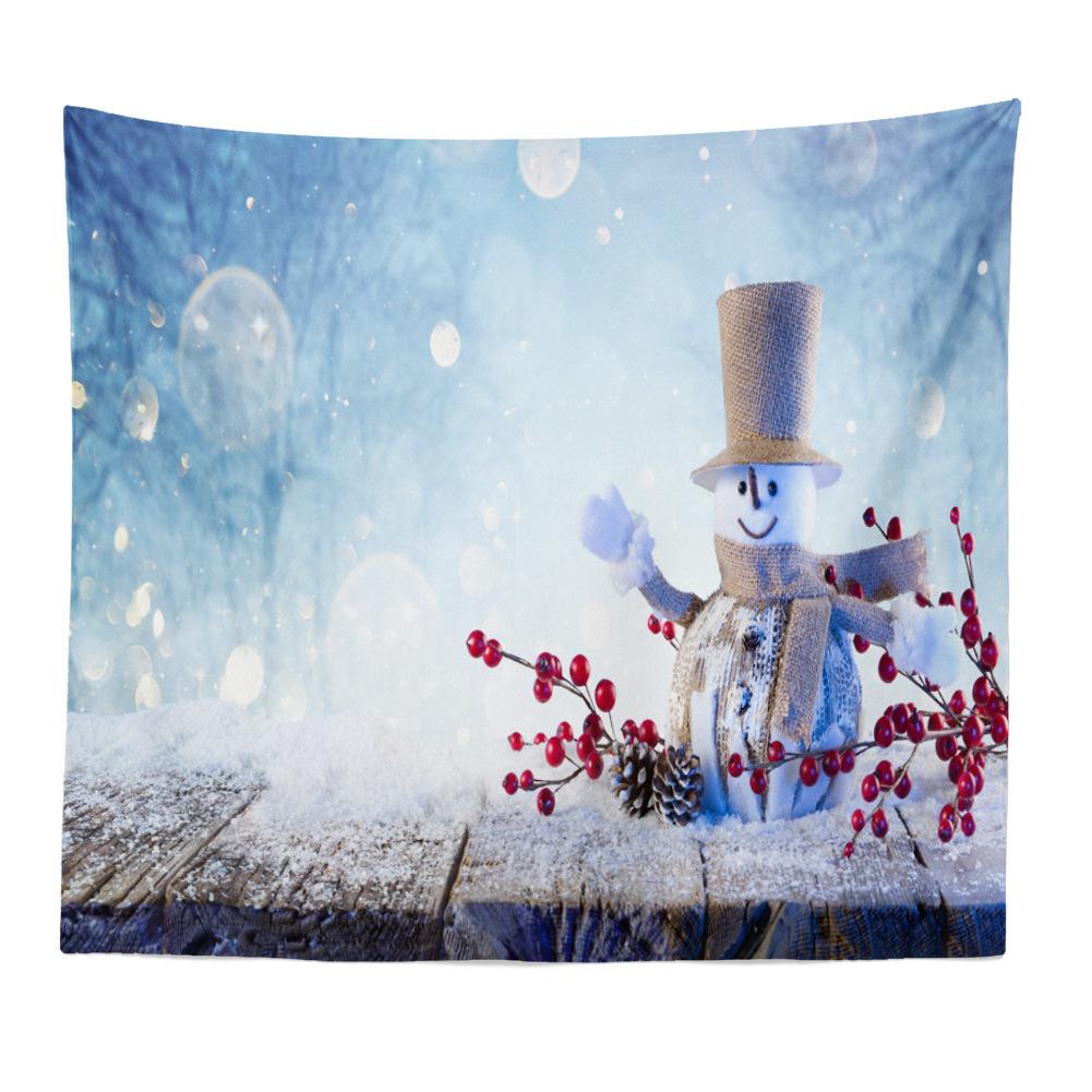 Christmas Series Snowman Pattern Tapestry Background Wall Landscape Tapestry Hanging Cloth