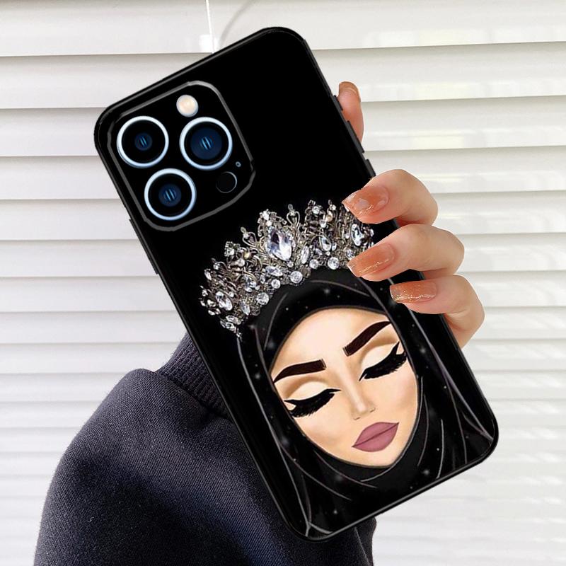 Islamic Hijab Girl Queen Phone Case For iPhone 16 15 14 13 11 12 17 Pro Max mini 15 16 Plus 16e 17 Air Cover Fundas