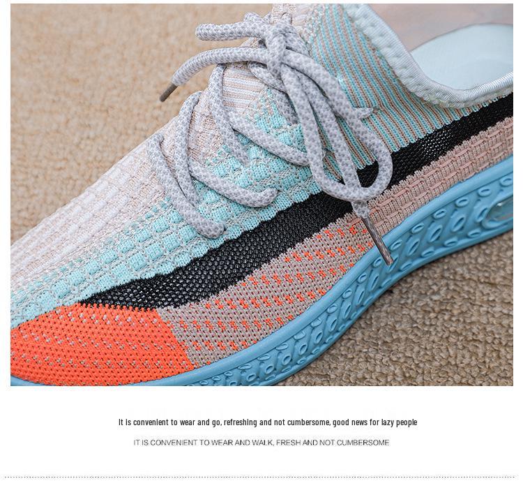 2025 Spring/Summer Women's Breathable Flyknit Mesh Running Shoes with Soft Sole