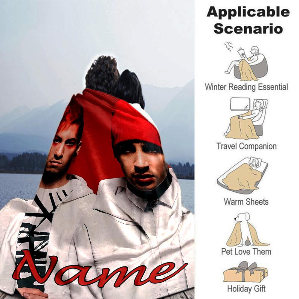 Customiz Name Personality Twenty One Pilots Blanket Soft &Warm Sofa Office Bed Travel Lunch Break Blanket, Gift Suitable All Seasons