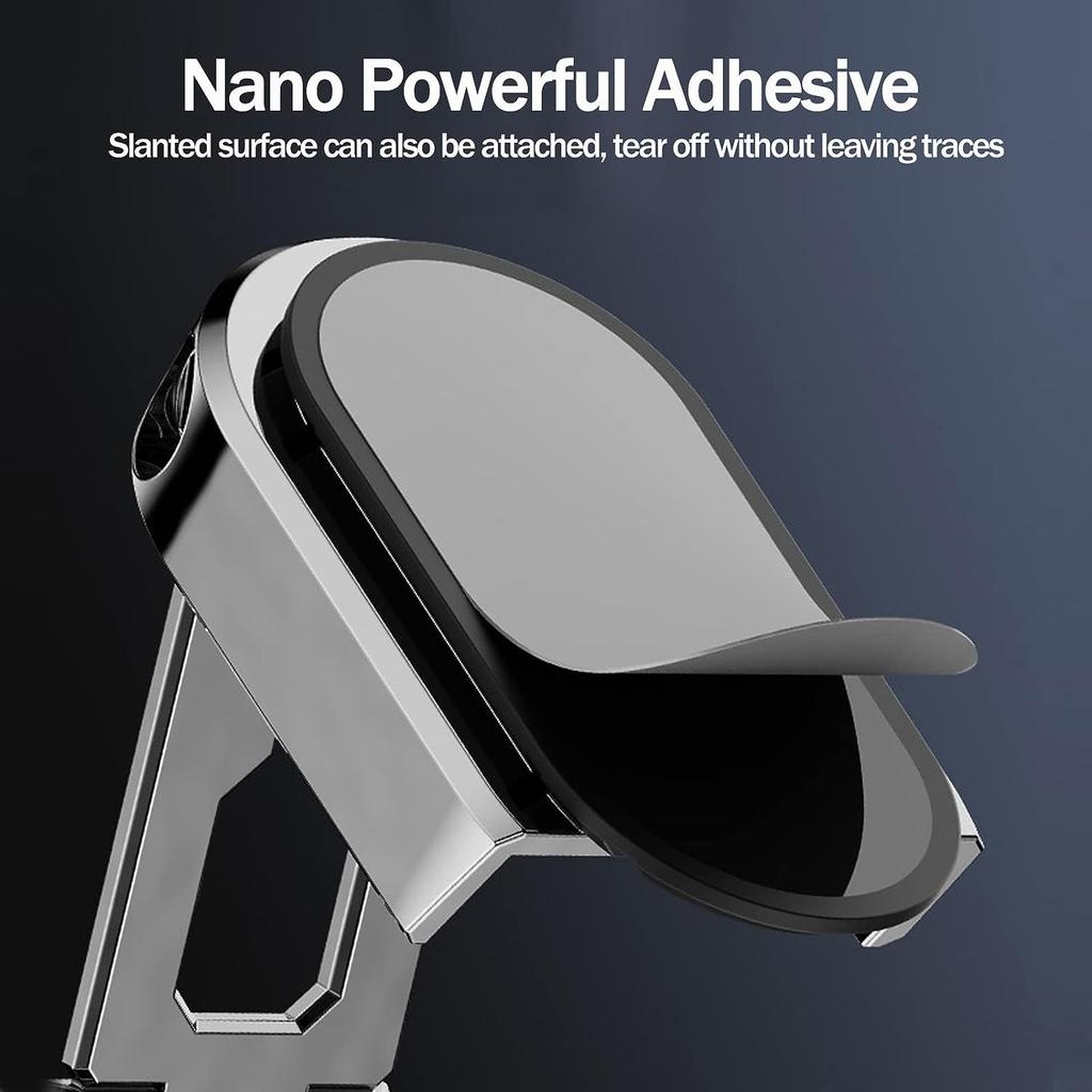 Foldable Metal Car Phone Holder, 720° Rotatable Strong Magnetic Flip Holder, Magnetic Phone Holder, Universal Dashboard Car Holder