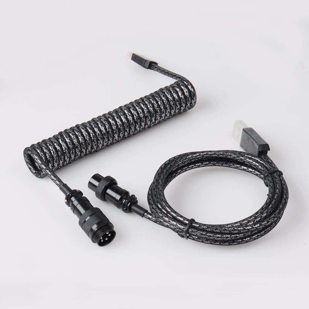 GX16 Coiled Keyboard Cable Type C Metal USB Coiled Cable for USB Keyboard
