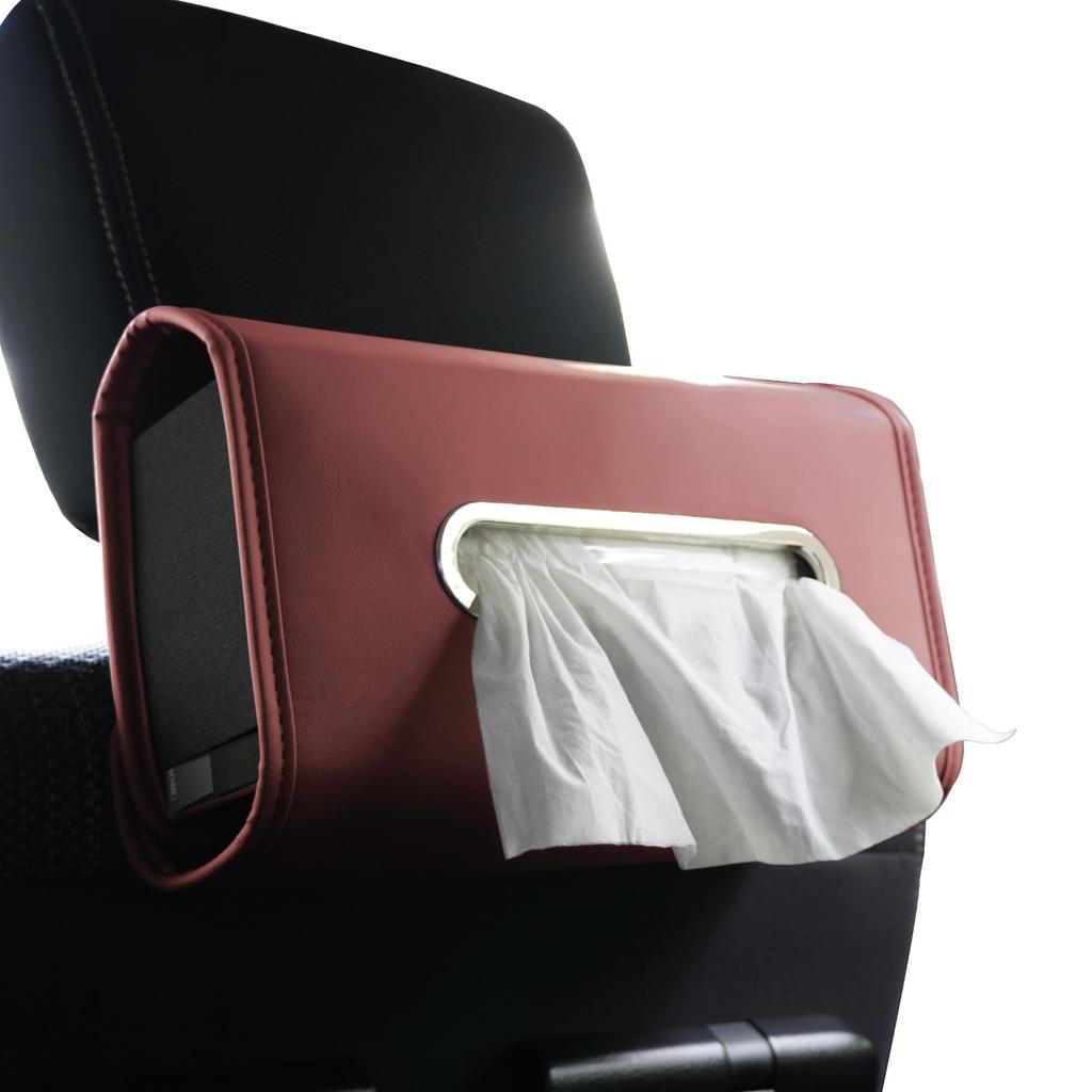 Car Tissue Case a Whole Box of Tissues x Premium PU Leather Car Tissue Holder Sun Visor Mount Keeps Car Interior Tidy 2 Sizes Available BOOMIE [Holds