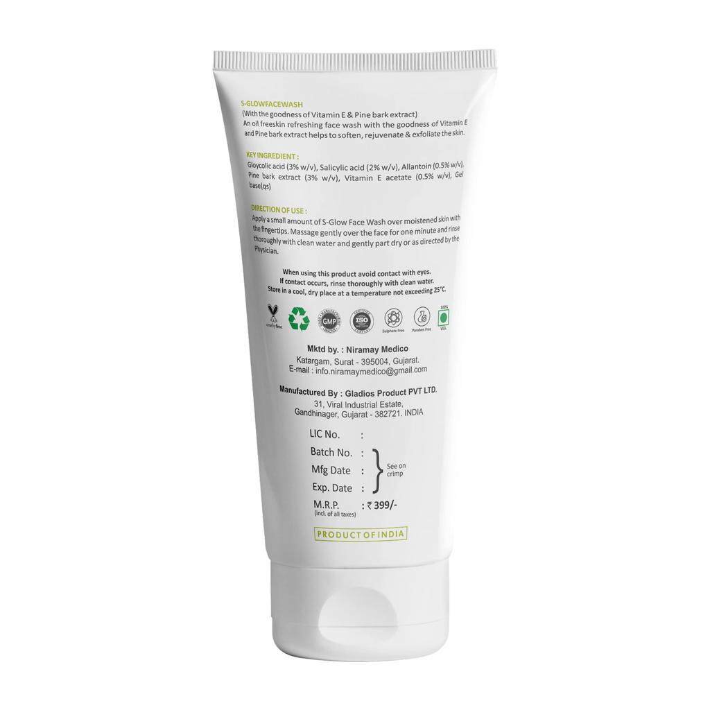 Dextron S-Glow Face Wash, Skin Rejuvenating Face Cleanser, 100ml