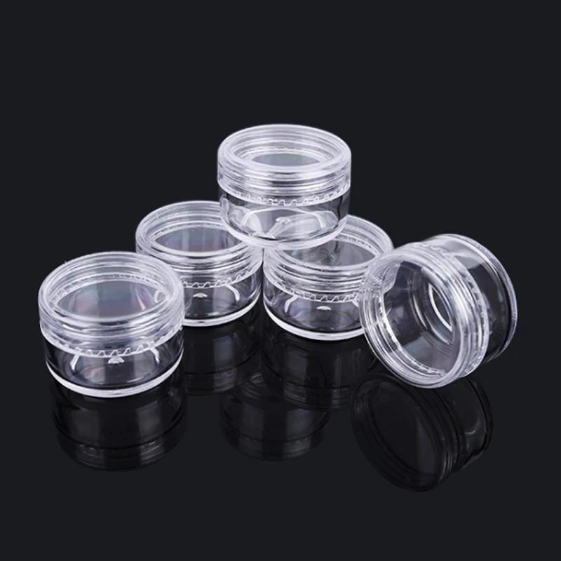 6Pieces 3g/5g/10g/15g/20g Empty Sample Container with Lids Cosmetic Jars Clear Plastic Bottle for Make Up Nails Jewelry Beauty Home Kitchen