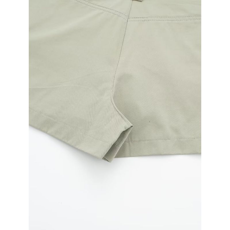 Kaslead Women's Fashion-Style Pocket Mid-Rise Pants Skirt