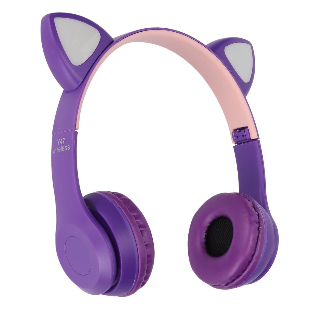 Y47 Cartoon Cat Ear BT Headset Stable Stereo Wireless BT Headset for Children Girls