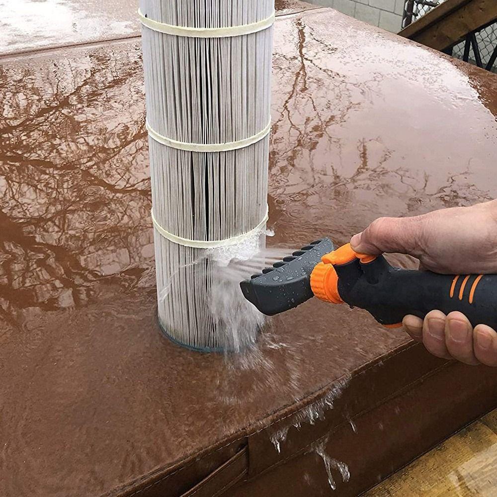 Plastic Pool Cartridge Cleaner Removes Debris Multifunction Spa Filter Clean Brush Handheld Durable Hot Tub Filter Clean Brush