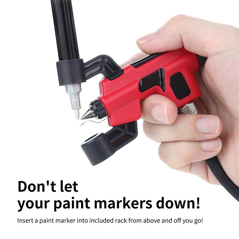 Dspiae PT-AB Wash-free Airbrush With Marker Rack For Gundam Scale Model Painting Tools Quick Paint Change Hobby DIY Craft Tools