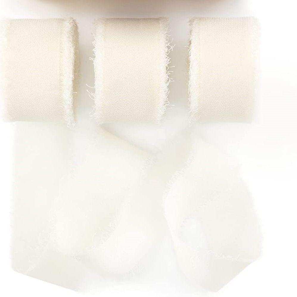 Nastro di Chiffon con Bordo Strappato per Biglietti con Fiori Freschi e Decorazioni per Regali di Matrimonio