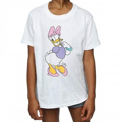 Girls Classic Daisy Duck Cotton T-Shirt