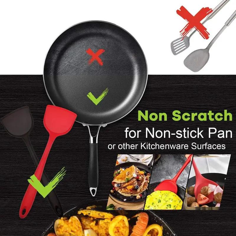 Silicone Spatula for Non-Stick Pans-Kitchen Turner, Flexible High Temp Dishwasher Safe Cooking Utensil, Omelette and Fish Turner