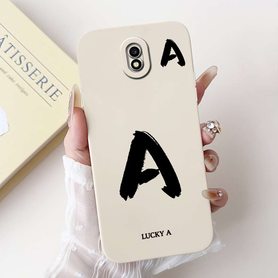 For Samsung Galaxy J3 2017 SM-J330FN Case Cute Lucky Letter A-Z Print Soft Silicone Cover For Samsung J3 J5 J7 2017 Phone Casing