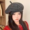 Early Autumn Versatile Embroidered Flower Beret Korean New Sweet and Cute Octagonal Hat for Women Showing Their Faces Little Painter Hat