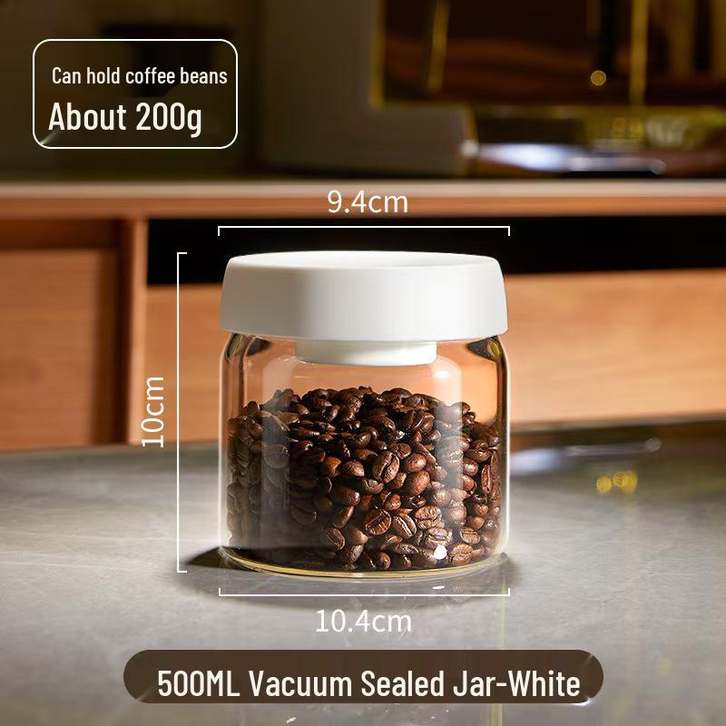 Vacuum-Sealed Moisture-Proof Glass Coffee Storage Jar