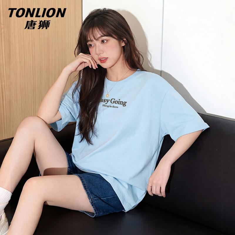 Женская футболка TonLion из чистого хлопка с надписью TS Serif 2XL