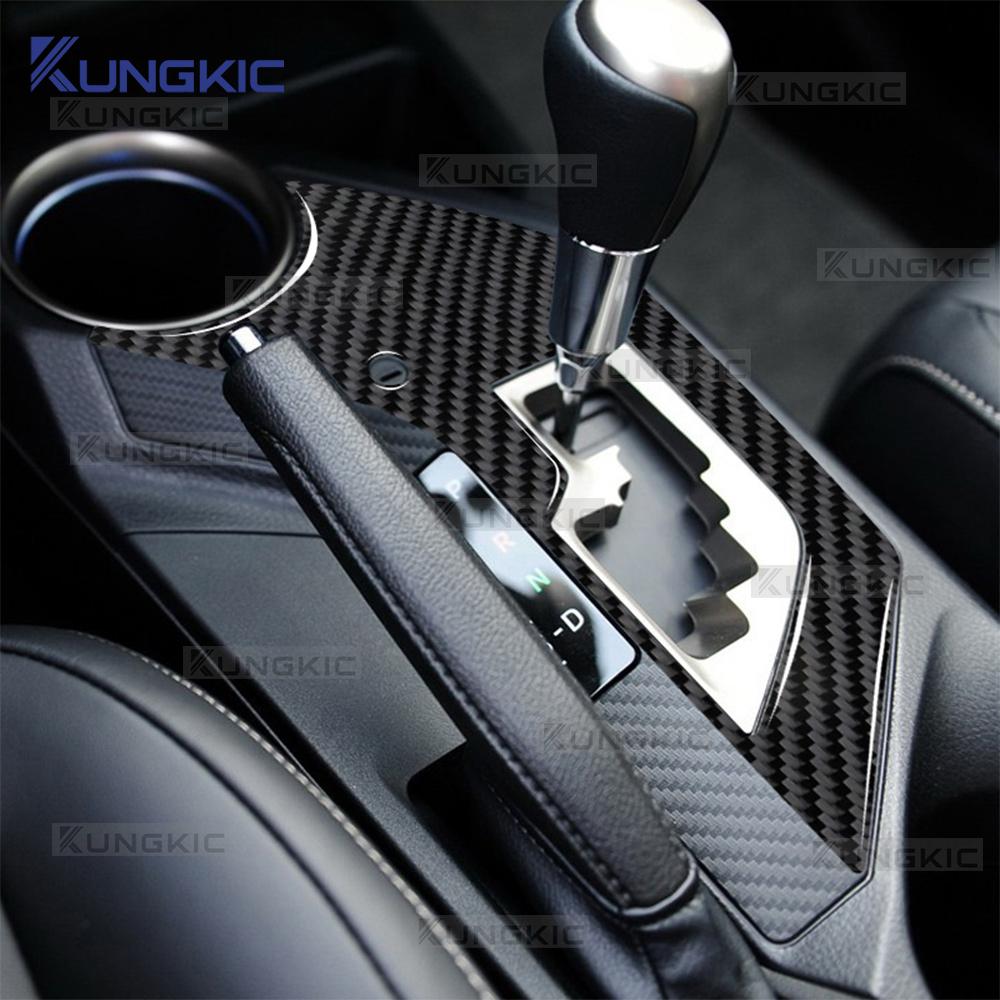 For Toyota RAV4 2013 2014 2015 Real Soft Carbon Fiber Sticker LHD Car Center Gear Shift Panel Trim Interior Accessories