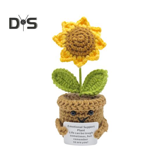 

Вязаная крючком кукла-призрак с позитивной открыткой, эмоциональной поддержкой, ручная работа, мини-вязаная кукла-пчела в горшке, украшение для игрушек A