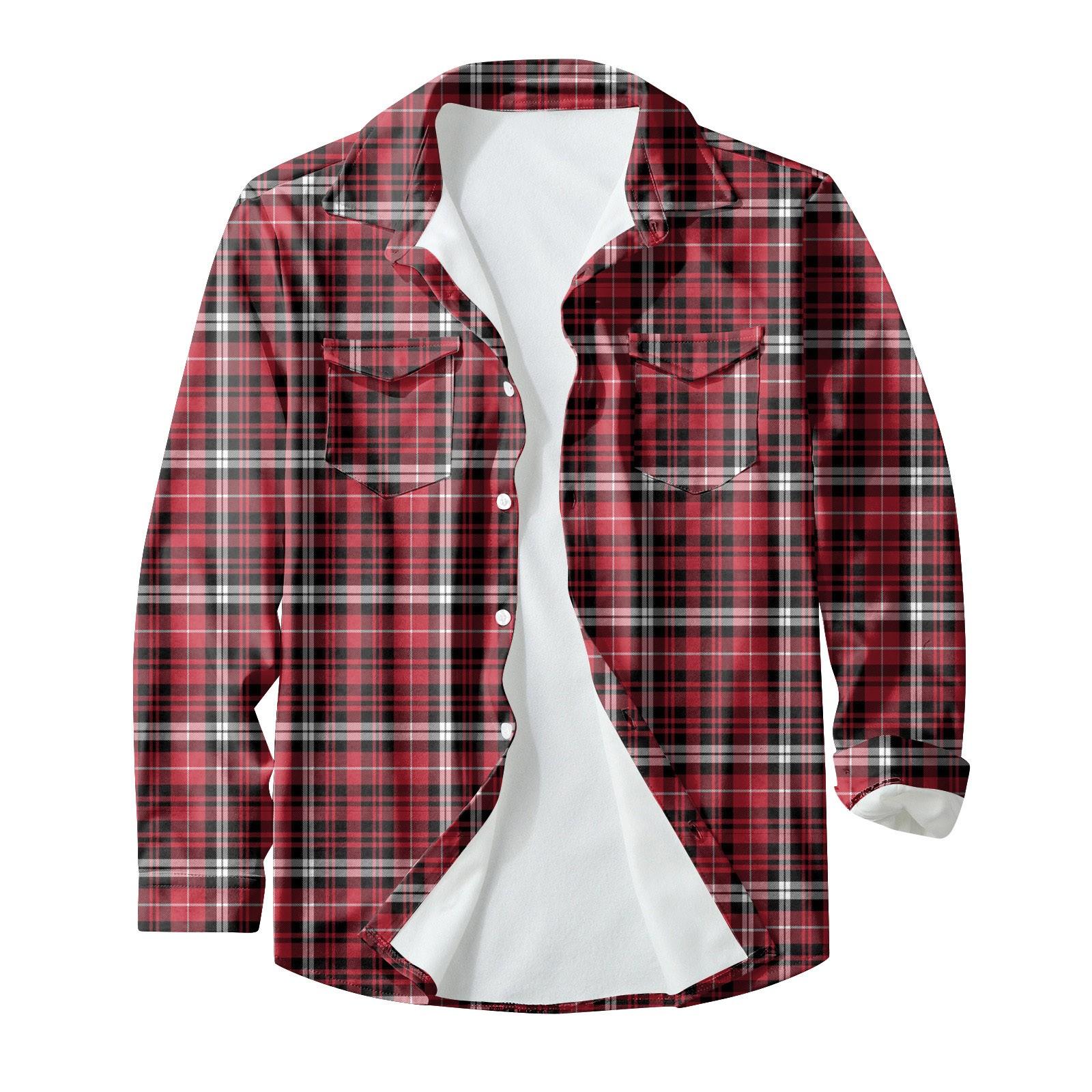 

Мужская модная повседневная куртка-кардиган с пуговицами и лацканами с длинными рукавами и принтом XXXXXXL красный