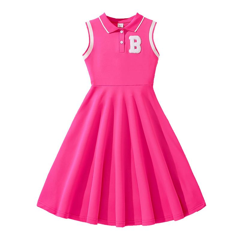 Girls' Dress Summer Children's Fashion Letter Sleeveless Sweet Sports Dress