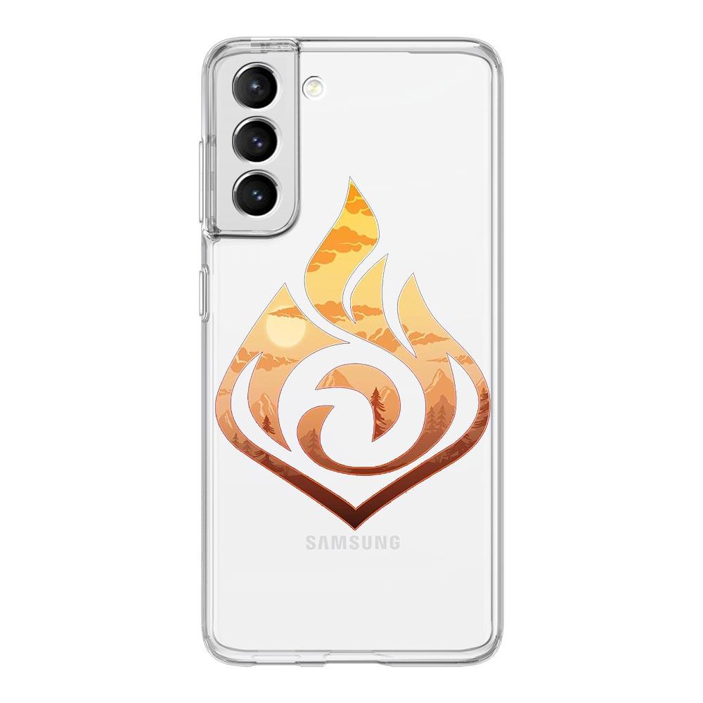 Genshin impact Logo Phone Case For Samsung Galaxy S22 S21 S20 FE Ultra 5G S10 S10E S9 S8 Plus Note 10 Soft Clear Full Lens Cover