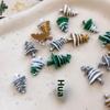 18/50Pcs Creative Realistic Gold Silver Christmas Tree Resin Nail Charms Resin Stereo Nail Art Decorations Diy Nails Accessories