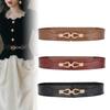 Cowhide Elastic Waist Seal for Women Versatile Retro Leather Wide Belt with Windbreaker Jacket Trouser Waist Closure Wide Belt
