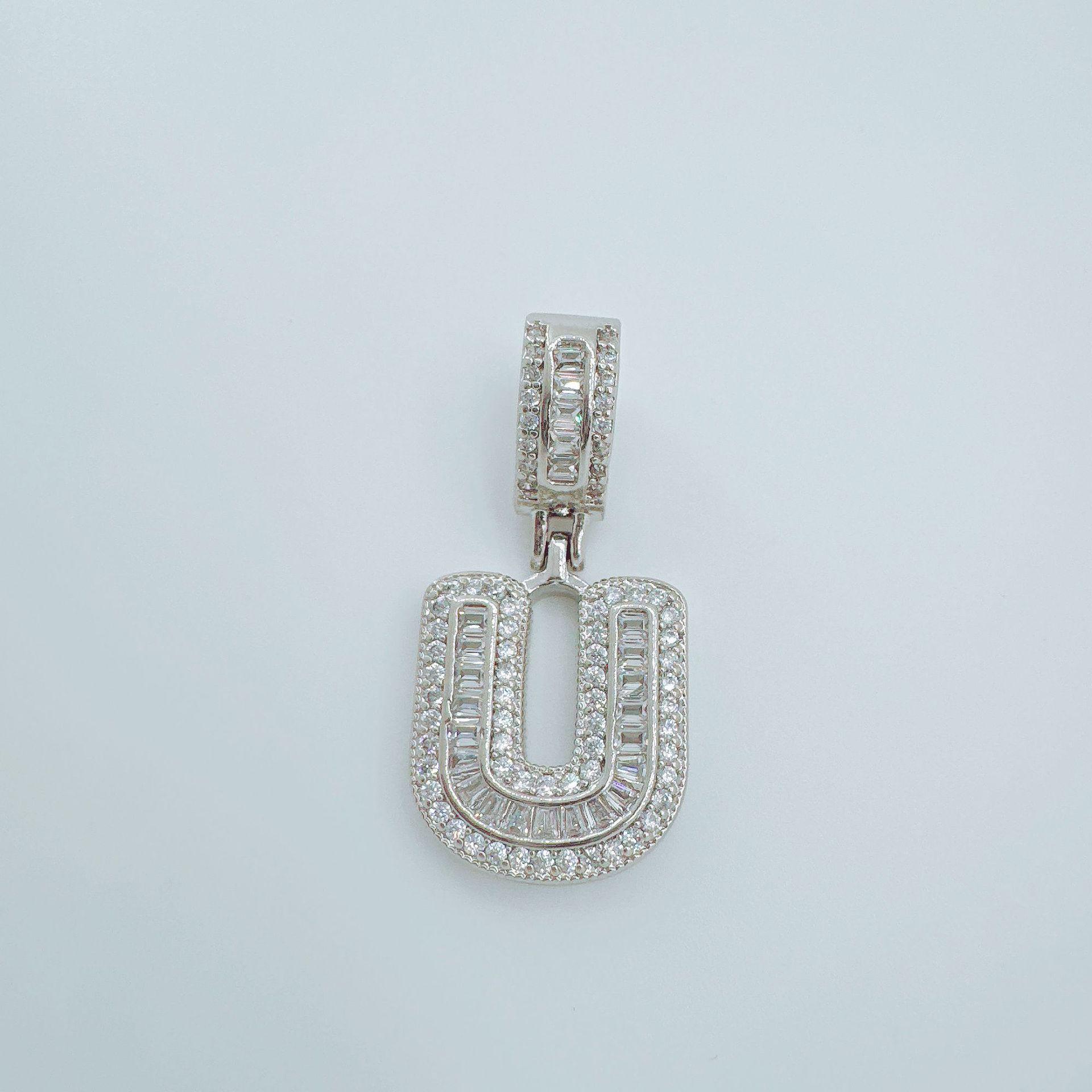 European Rock Candy Necklace: 26-Letter Pendant, Hip Hop Fashion Jewelry Accessories