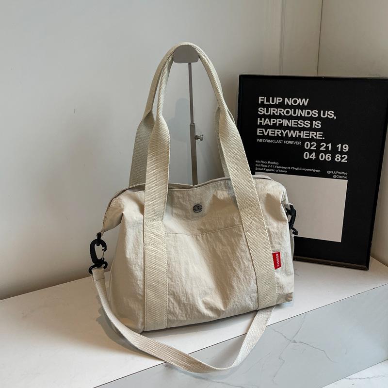 Canvas Bag Women's Tote Bag Shoulder Bag College Student Casual Handbag Commuting Large Capacity Tote Bag Multi-pocket