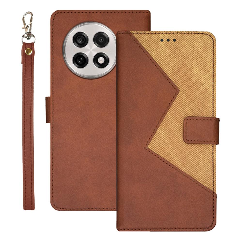 IDEWEI For OnePlus 13R 5G Case Card Slots Splicing Color Leather Phone Cover