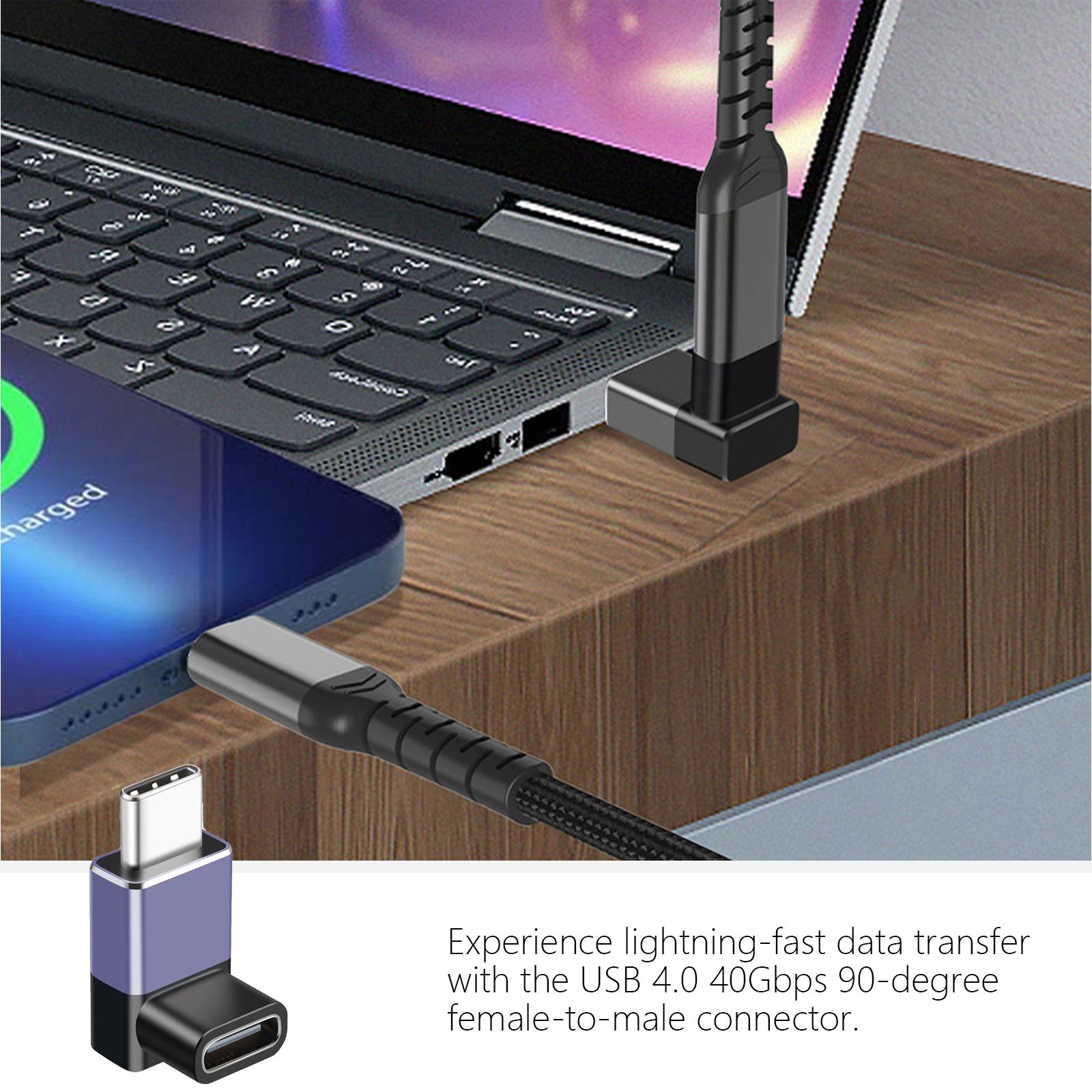 

USB 4.0 PD240W 8K 60Hz Charger Connectors 40Gbps Fast Speed USB C 90 Degree Male to Female Adapters for Laptops Tablets красный