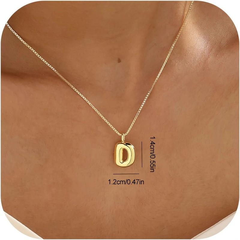 CARLIDANA New Female Pendant Chubby Mini Bubble Letters Stainless Steel Gold Plated 26 English Alphabet Letter Fashion Woman