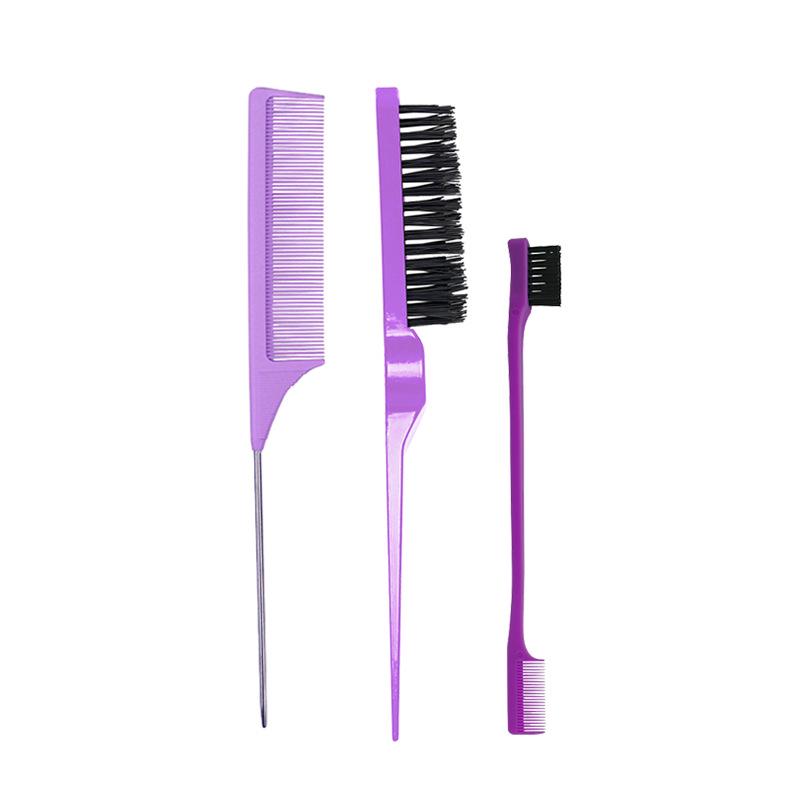 Cross-Border Hairdressing Comb and Brush Set: Rat-Tail, Teasing, Double-Ended, Styling, Toothbrush Eyebrow Brush for Makeup and Updos